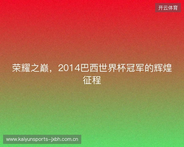 荣耀之巅，2014巴西世界杯冠军的辉煌征程